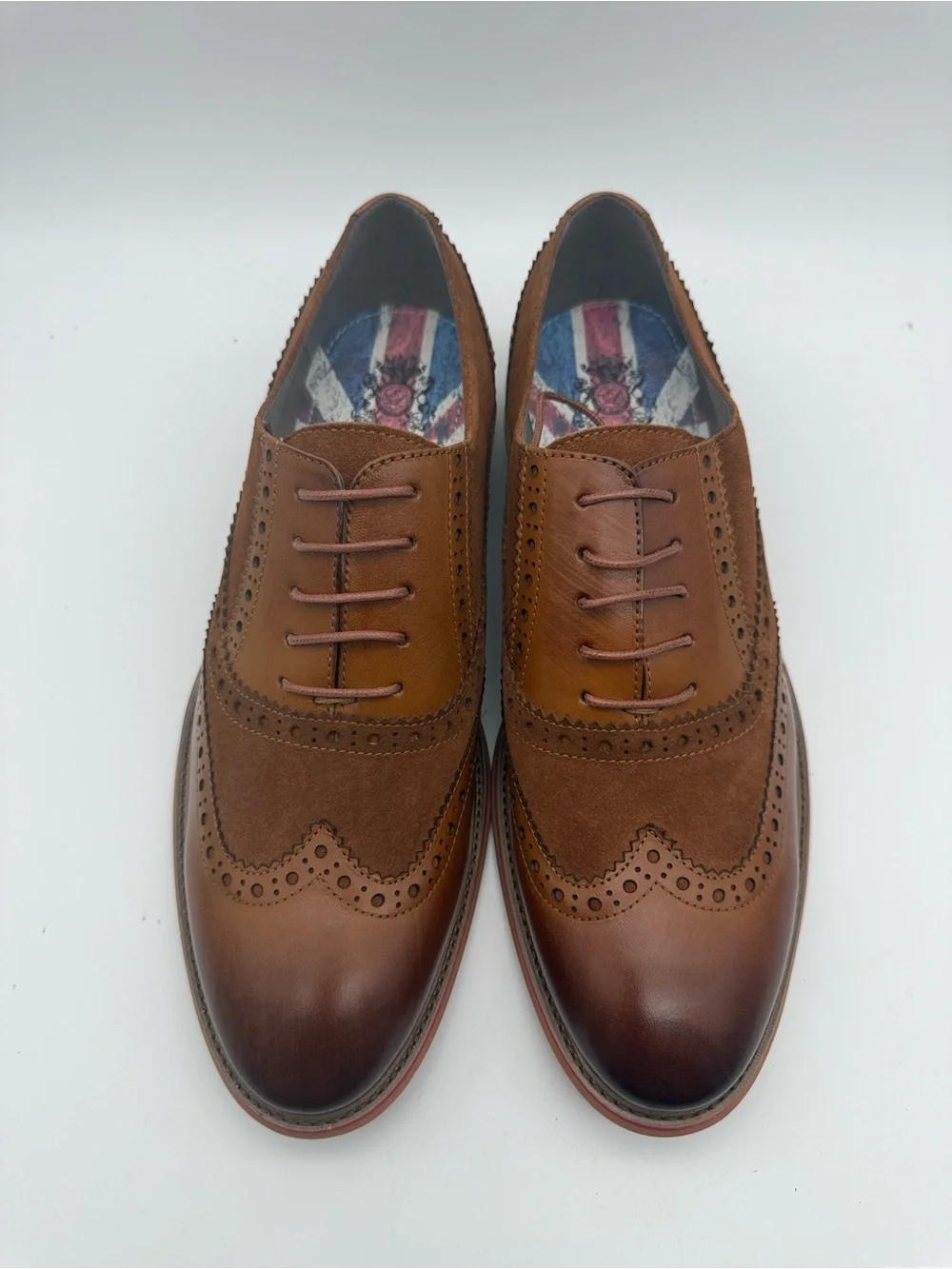 BRAND NEW English Laundry Wanstead Wingtip (Cognac) Brown Suede Leather Sz 10.5